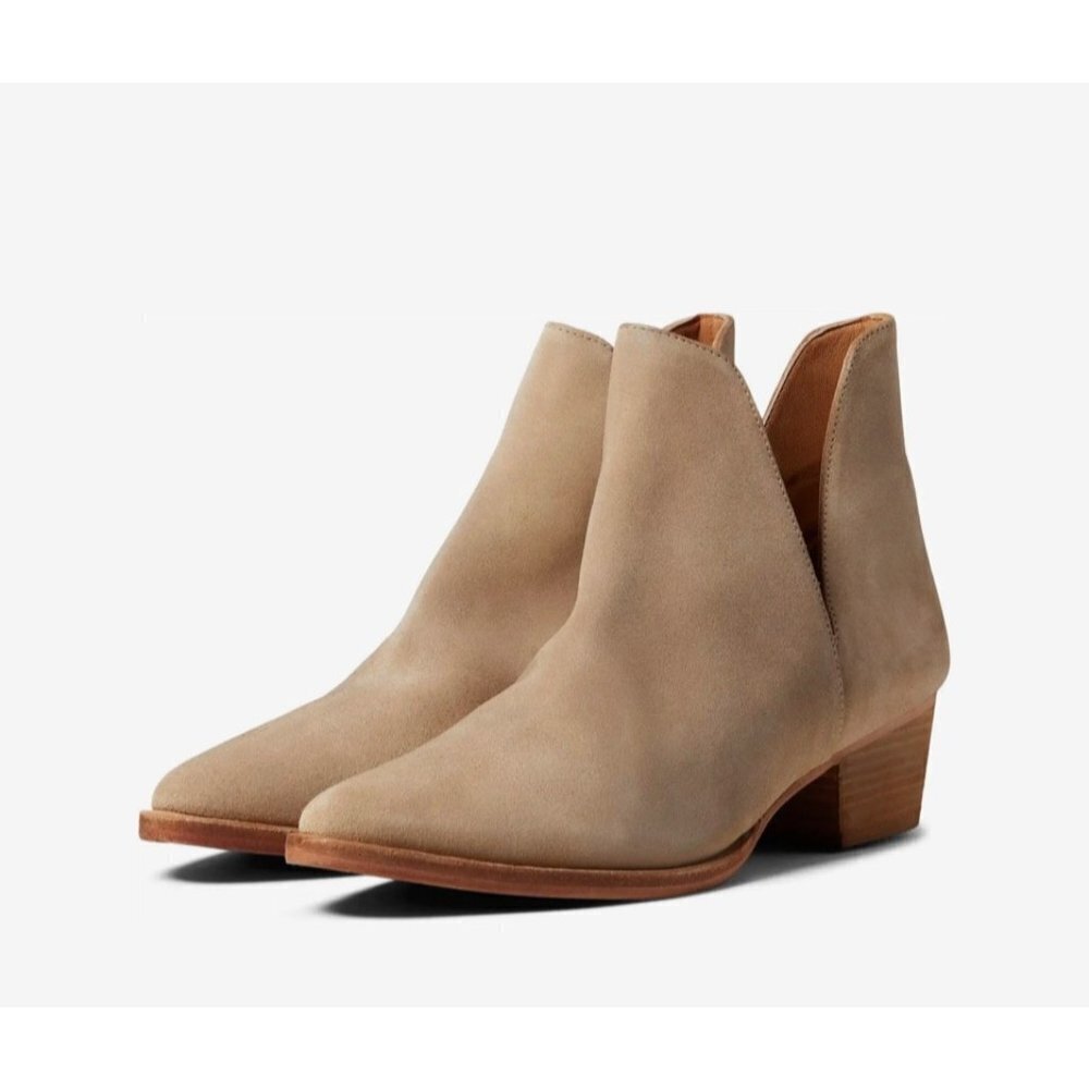 Free PEOPLE BOOTIES V-CUTOUT SIDE SLIP-ON‎ NEUTRAL CAMEL New WITHOUT BOX